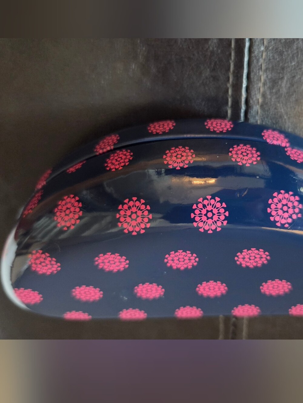 Tupperware Brand Decorative Sunglasses Eyeglasses Case Pink Floral Dots